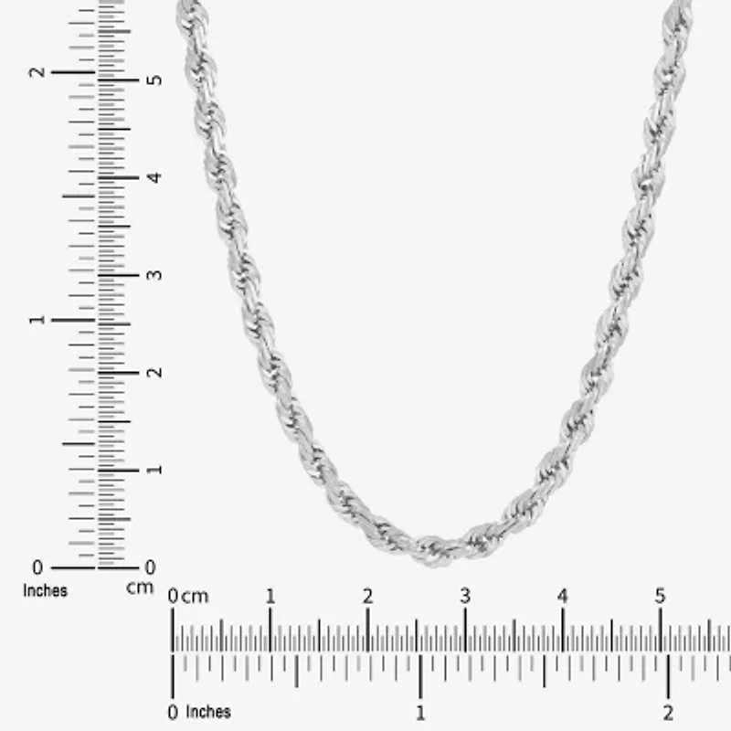 Limited Quantities! Womens 14K White Gold 22 Inch Rope Chain Necklace