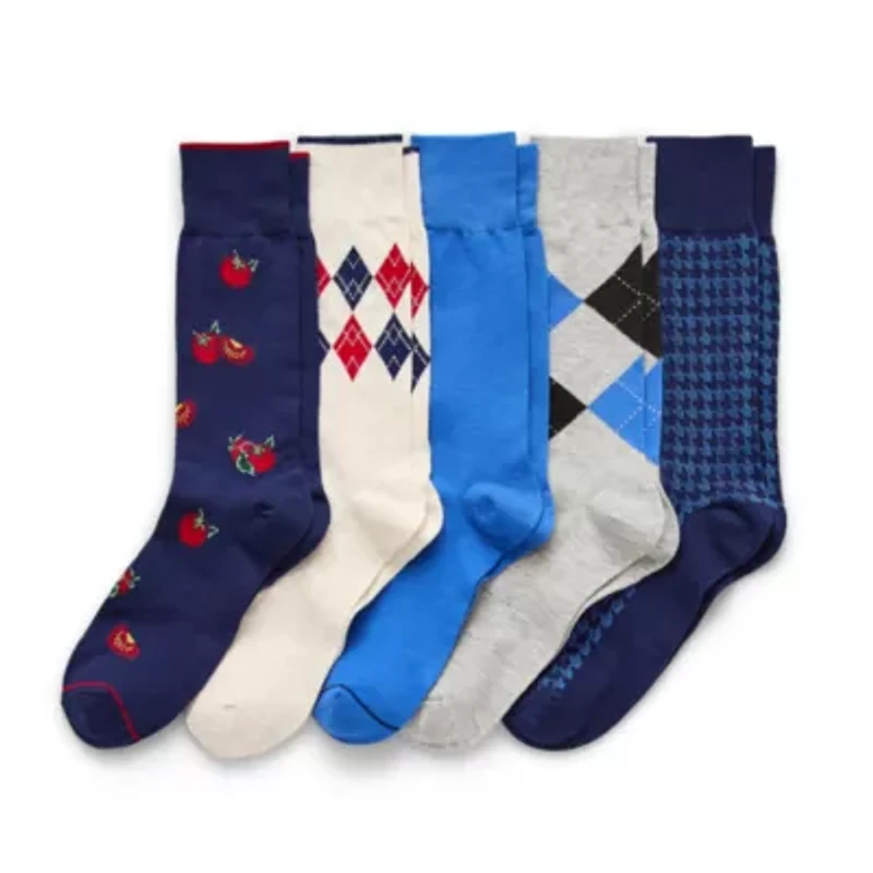 Stafford Casual Dress Mens 5 Pair Crew Socks