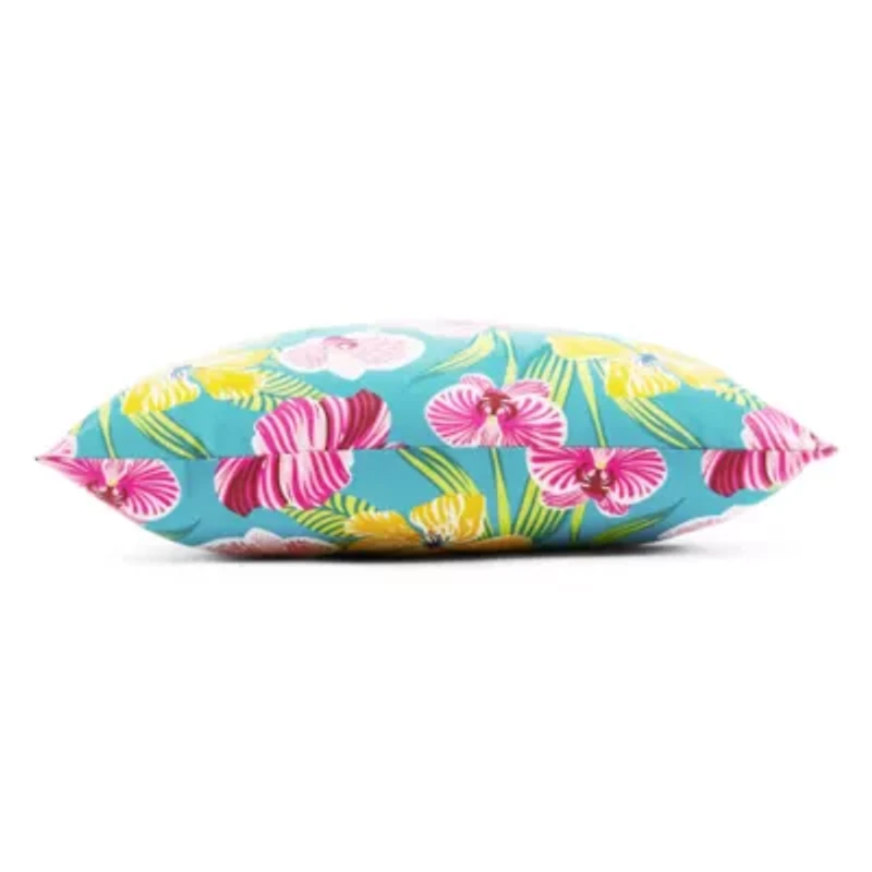 Outdoor Oasis 20"X 20" Orchid Print Square Throw Pillow