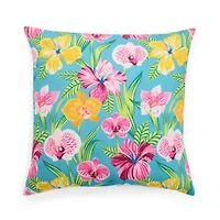 Outdoor Oasis 20"X 20" Orchid Print Square Throw Pillow