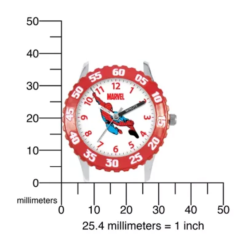 Marvel Spiderman Time Teacher Kids Red Fast Strap Watch
