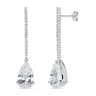 Womens 3 1/4 CT. T.W. Cubic Zirconia Sterling Silver Drop Earrings