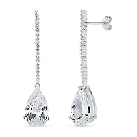 Womens 3 1/4 CT. T.W. Cubic Zirconia Sterling Silver Drop Earrings