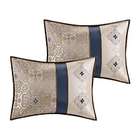 Madison Park Essentials Parker Jacquard Embroidered 24-pc. Complete Bedding Set with Sheets and Window Treatments
