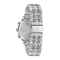 Bulova Mens Chronograph Silver Tone Stainless Steel Bracelet Watch 96a210