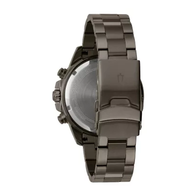 Bulova Mens Chronograph Gray Stainless Steel Bracelet Watch 98a249
