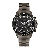 Bulova Mens Chronograph Gray Stainless Steel Bracelet Watch 98a249