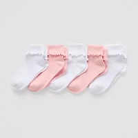 Okie Dokie Toddler Girls 5 Pair Turncuff Socks