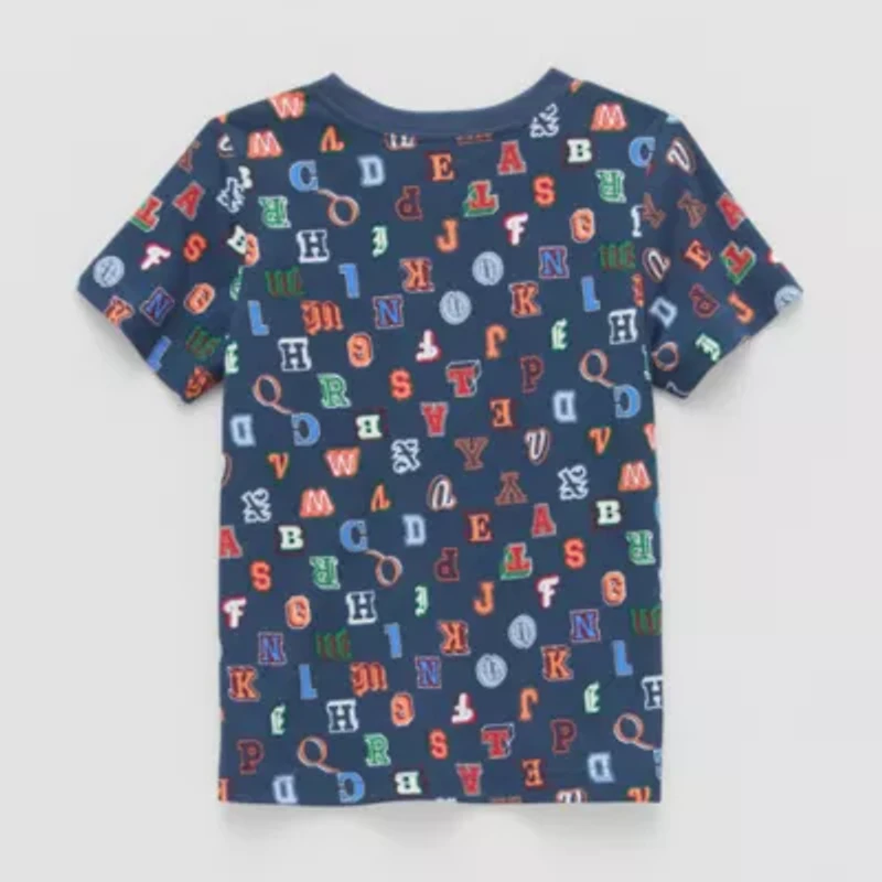 Okie Dokie Toddler & Little Boys Crew Neck Short Sleeve Regular Fit Graphic T-Shirt