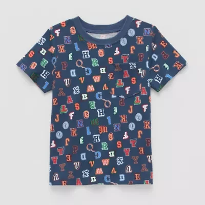 Okie Dokie Toddler & Little Boys Crew Neck Short Sleeve Regular Fit Graphic T-Shirt