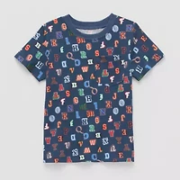 Okie Dokie Toddler & Little Boys Crew Neck Short Sleeve Regular Fit Graphic T-Shirt