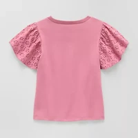 Okie Dokie Toddler & Little Girls Round Neck Short Sleeve T-Shirt