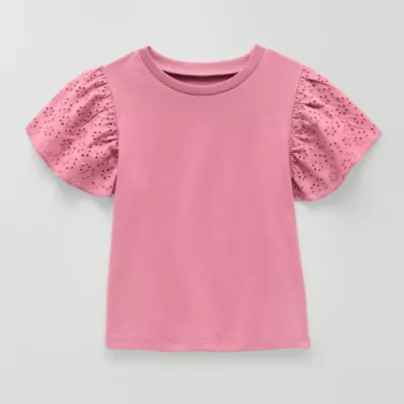 Okie Dokie Toddler & Little Girls Round Neck Short Sleeve T-Shirt