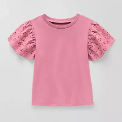 Okie Dokie Toddler & Little Girls Round Neck Short Sleeve T-Shirt