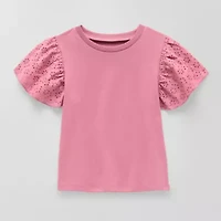 Okie Dokie Toddler & Little Girls Round Neck Short Sleeve T-Shirt