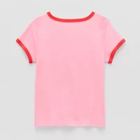 Okie Dokie Toddler & Little Girls U Neck Short Sleeve Graphic T-Shirt