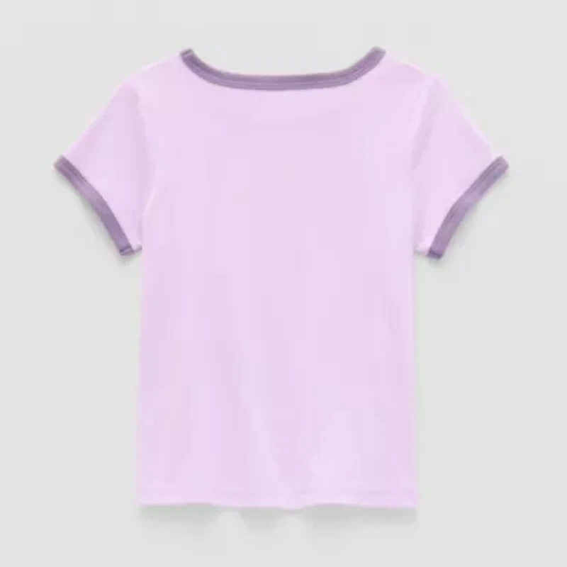 Okie Dokie Toddler & Little Girls U Neck Short Sleeve Graphic T-Shirt