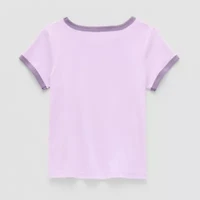 Okie Dokie Toddler & Little Girls U Neck Short Sleeve Graphic T-Shirt