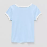 Okie Dokie Toddler & Little Girls U Neck Short Sleeve Graphic T-Shirt