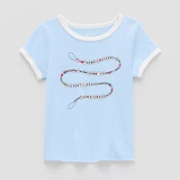 Okie Dokie Toddler & Little Girls U Neck Short Sleeve Graphic T-Shirt