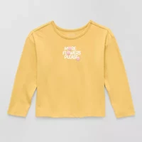 Okie Dokie Toddler & Little Girls Round Neck Long Sleeve Graphic T-Shirt