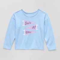 Okie Dokie Toddler & Little Girls Round Neck Long Sleeve Graphic T-Shirt