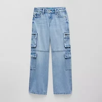 Thereabouts Little & Big Kid Girls Low Rise Wide Leg Cargo Pant