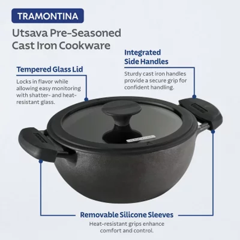 Tramontina Pre-Seasoned Cast Iron 2.3-qt. Kadai