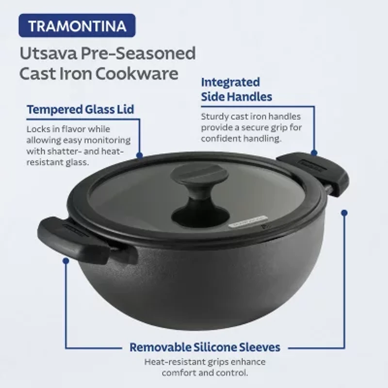 Tramontina Pre-Seasoned Cast Iron 3.9-qt. Kadai