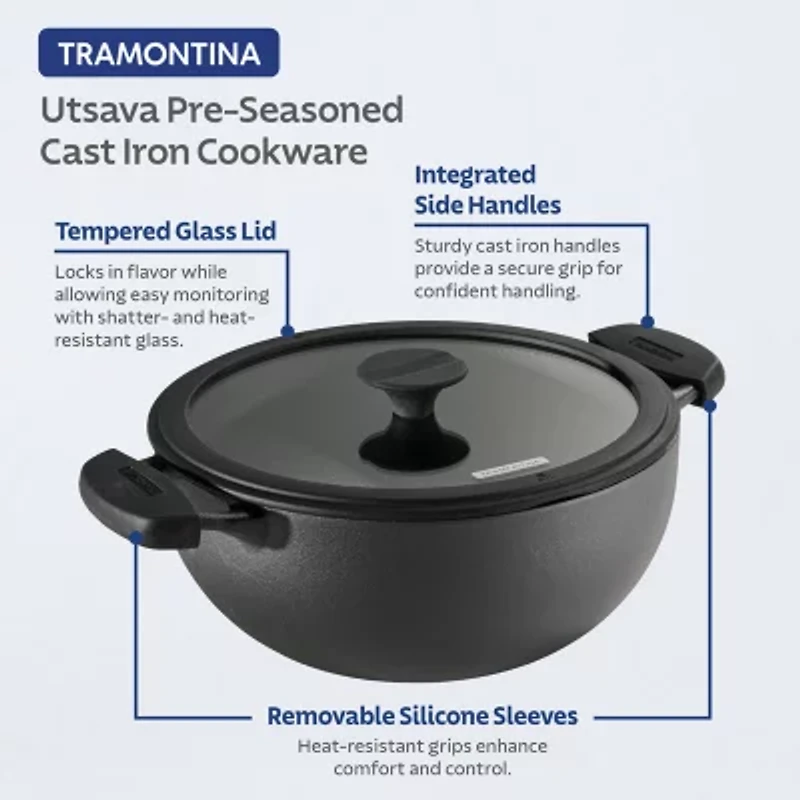 Tramontina Pre-Seasoned Cast Iron 4.9-qt. Kadai
