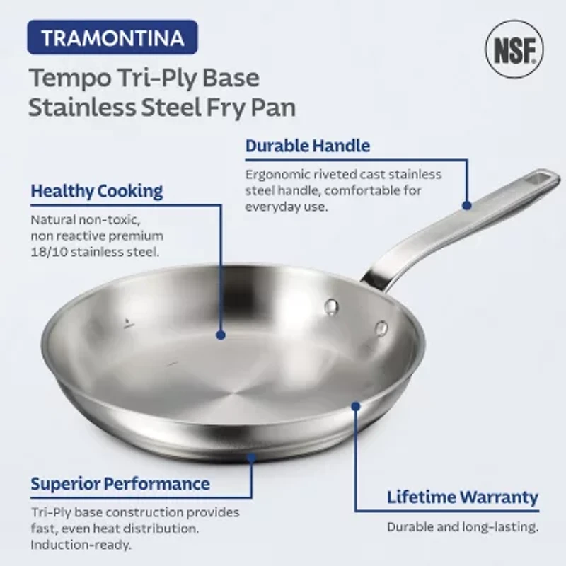 Tramontina Tempo Tri-Ply Stainless Steel 10" Frying Pan