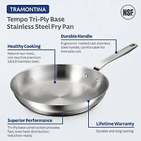 Tramontina Tempo Tri-Ply Stainless Steel 12" Frying Pan