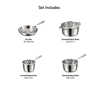 Tramontina Tempo Tri-Ply Stainless Steel 7-pc. Cookware Set