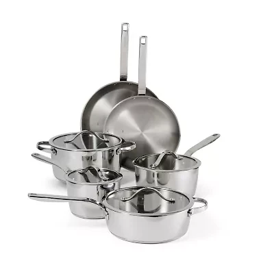 Tramontina Tempo Tri-Ply Stainless Steel 10-pc. Cookware Set