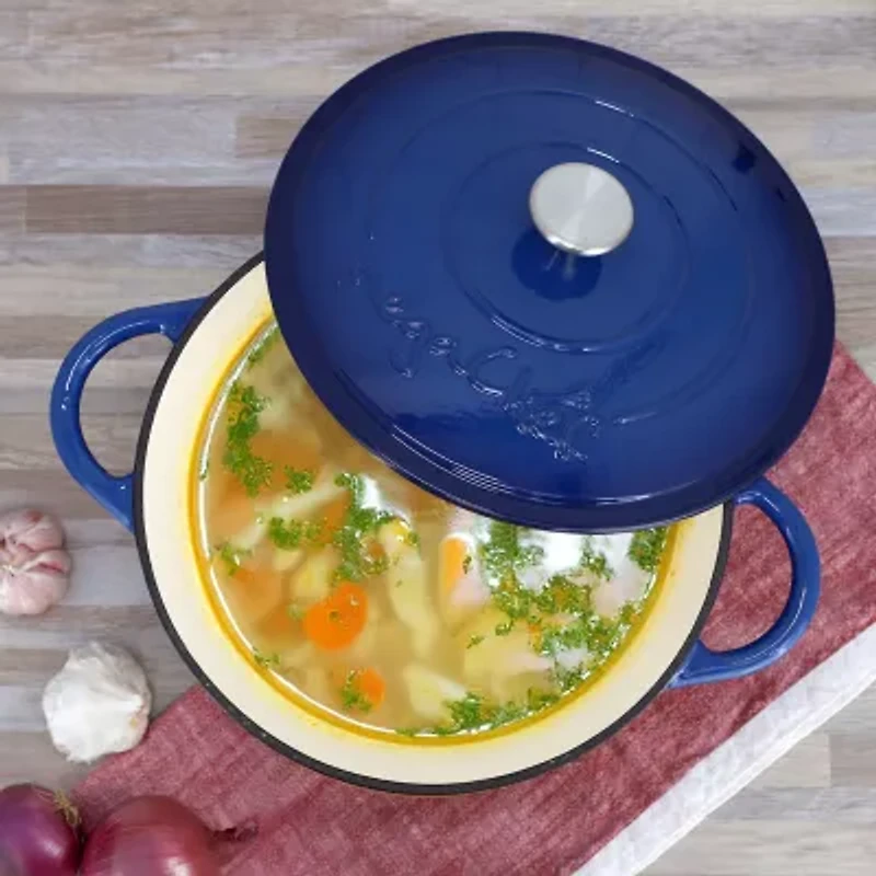 MegaChef Enameled Cast Iron 6.35-qt. Round Dutch Oven