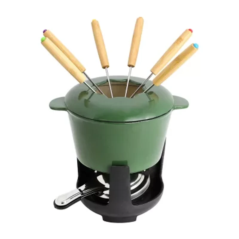 MegaChef Enameled Cast Iron Fondue Set
