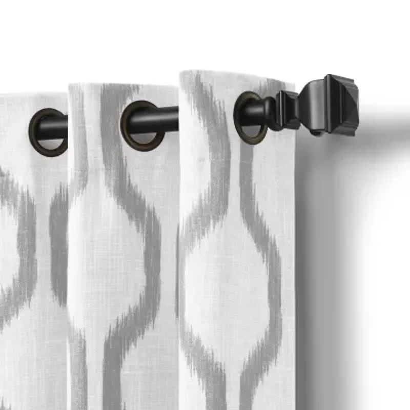 Elrene Home Fashions Renzo Geo Ikat Grommet Top Energy Saving Blackout Single Curtain Panel