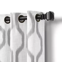 Elrene Home Fashions Renzo Geo Ikat Grommet Top Energy Saving Blackout Single Curtain Panel