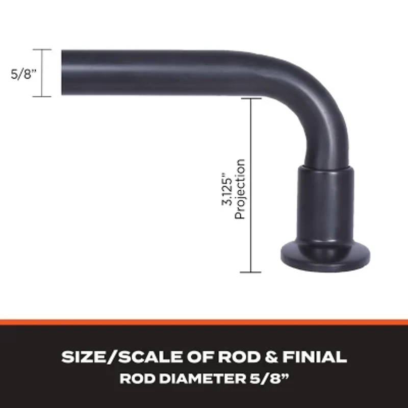 Sun Zero Blackout Wrap Around 5/8 Adjustable Curtain Rod
