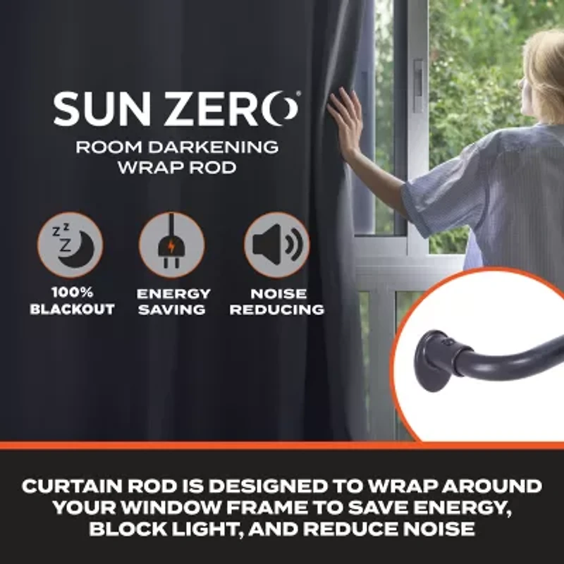Sun Zero Blackout Wrap Around 5/8 Adjustable Curtain Rod