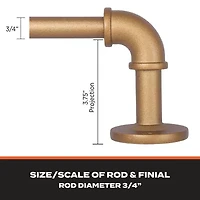 Sun Zero Room Darkening Bronn Industrial 3/4 Curtain Rod