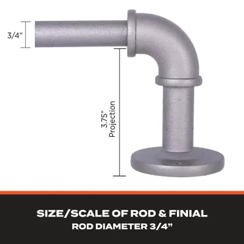 Sun Zero Room Darkening Bronn Industrial 3/4 Curtain Rod