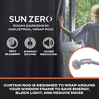 Sun Zero Room Darkening Bronn Industrial 3/4 Curtain Rod
