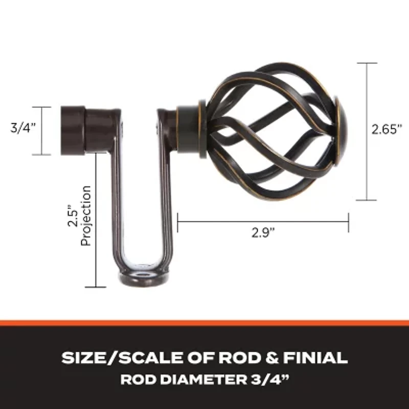 Sun Zero Room Darkening Cage 3/4 Curtain Rod