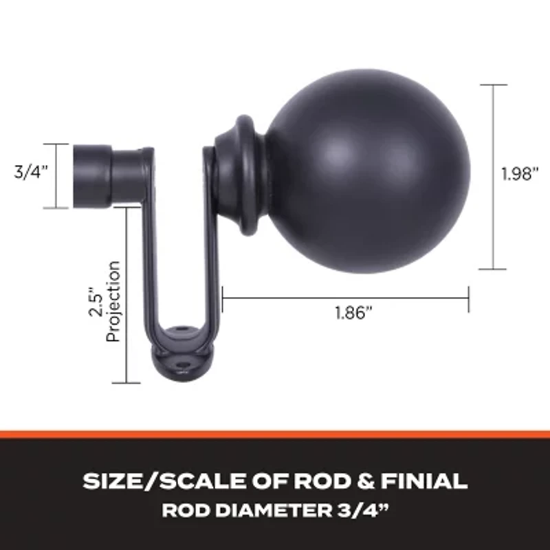 Sun Zero Room Darkening Philip 3/4 Curtain Rod