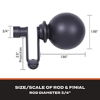 Sun Zero Room Darkening Philip 3/4 Curtain Rod