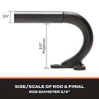 Sun Zero Wrap Around 3/4 Adjustable Curtain Rod