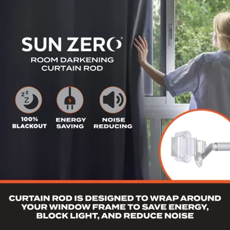 Sun Zero Faith 3/4 Adjustable Curtain Rod