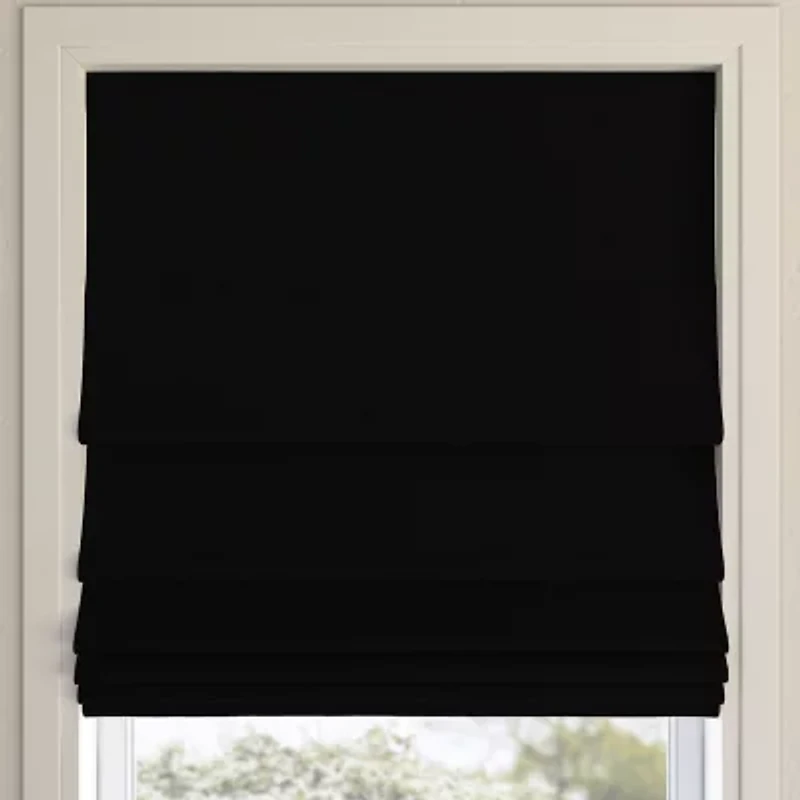 Sun Zero Pryer Energy Saving Cordless 100% Blackout Roman Shade