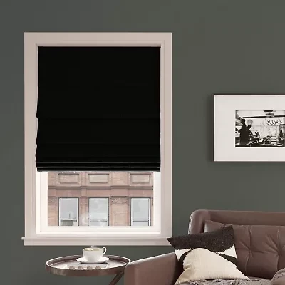Sun Zero Pryer Energy Saving Cordless 100% Blackout Roman Shade